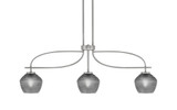 Cavella 3 Light Steel Small Island Pendant 38.5 Inch Length by Toltec - 3936-4622