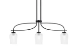 Cavella 3 Light Textured Glass Island Pendant 37 Inch Length by Toltec - 3936-MB-4250