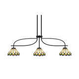 Cavella 3 Light Steel Small Island Pendant 12.25 Inch Tall by Toltec - 3936-MB-9395