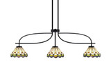 Cavella 3 Light Steel Small Island Pendant 12.25 Inch Tall by Toltec - 3936-MB-9395