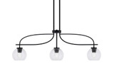 Cavella 3 Light Steel Island Pendant 38.25 Inch Length by Toltec - 3936-MB-4100