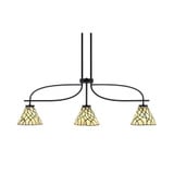 Cavella 3 Light Art Glass Small Island Pendant 39.25 Inch Length by Toltec - 3936-MB-9115