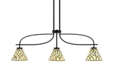 Cavella 3 Light Art Glass Small Island Pendant 39.25 Inch Length by Toltec - 3936-MB-9115