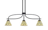 Cavella 3 Light Art Glass Small Island Pendant 39.25 Inch Length by Toltec - 3936-MB-9115