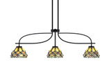 Cavella 3 Light Art Glass Small Island Pendant 38.75 Inch Length by Toltec - 3936-MB-9435