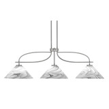 Cavella 3 Light Steel Medium Island Pendant 45.25 Inch Length by Toltec - 3936-GP-2129
