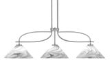 Cavella 3 Light Steel Medium Island Pendant 45.25 Inch Length by Toltec - 3936-GP-2129