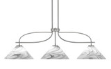 Cavella 3 Light Steel Medium Island Pendant 45.25 Inch Length by Toltec - 3936-GP-2129