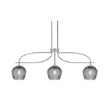 Cavella 3 Light Steel Small Island Pendant 38.25 Inch Length by Toltec - 3936-4602