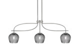 Cavella 3 Light Steel Small Island Pendant 38.25 Inch Length by Toltec - 3936-4602