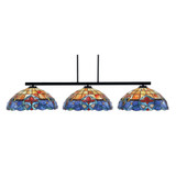 Atlas 3 Light Art Glass Large Island Pendant 52.5 Inch Length by Toltec - 4523-MB-935