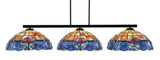 Atlas 3 Light Art Glass Large Island Pendant 52.5 Inch Length by Toltec - 4523-MB-935