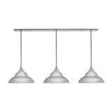3 Light Stem Hung Linear Pendalier 9.5 x 56 Inch by Toltec 48-BN-429-BN