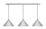 3 Light Stem Hung Linear Pendalier 9.5 x 53.25 Inch by Toltec 48-BN-420-BN - 48-BN-420-BN