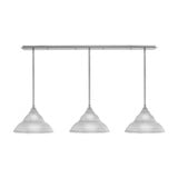 3 Light Stem Hung Linear Pendalier 8.75 x 52.25 Inch by Toltec 48-BN-428-BN