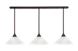 3 Light Stem Hung Linear Pendalier 9.25 x 56 Inch by Toltec 48-BN-2161 - 48-BN-2161