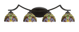 Zilo 4 Light Lynx Art Glass Vanity Light 33 Inch Length by Toltec - 554-33-875-85