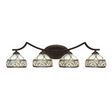 Zilo 4 Light Art Glass Vanity Light 32.5 Inch Length by Toltec - 554--825-325