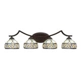 Zilo 4 Light Art Glass Vanity Light 32.5 Inch Length by Toltec - 554--825-325