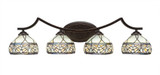 Zilo 4 Light Art Glass Vanity Light 32.5 Inch Length by Toltec - 554--825-325