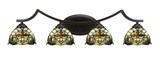 Zilo 4 Light Vanity Light 32.5 Inch Length by Toltec - 554-325-85-85