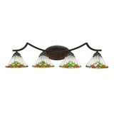 Zilo 4 Light Steel Vanity Light 33.25 Inch Length by Toltec - 554--775-3325