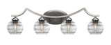 Zilo 4 Light Ribbed Glass Vanity Light by Toltec - 554-3175-95-8
