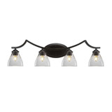 Zilo 4 Light Steel Vanity Light 32 Inch Length by Toltec - 554-32-1075-8