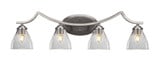 Zilo 4 Light Steel Vanity Light 32 Inch Length by Toltec - 554-32-1075-8