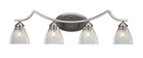 Zilo 4 Light Steel Vanity Light 32 Inch Length by Toltec - 554-32-1075-8