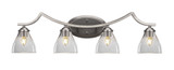 Zilo 4 Light Steel Vanity Light 32 Inch Length by Toltec - 554-32-1075-8