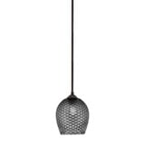 Zilo 1 Light Stem Hung Small Pendant 9.5 Inch Tall by Toltec - 560-MB-4902
