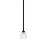 Zilo 1 Light Clear Ribbed Glass Stem Hung Mini Pendant by Toltec - 560-MB-500