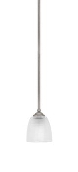 Zilo 1 Light Clear Ribbed Glass Stem Hung Mini Pendant by Toltec - 560-MB-500