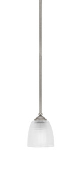 Zilo 1 Light Clear Ribbed Glass Stem Hung Mini Pendant by Toltec - 560-MB-500