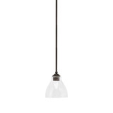 Zilo 1 Light Stem Hung Small Pendant 7.25 Inch Tall by Toltec - 560-MB-4760