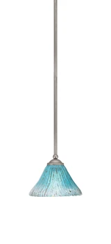 Zilo 1 Light Steel Stem Hung Small Pendant 7 Inch Wide by Toltec - 560-MB-458