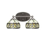 Capri 2 Light Art Glass Vanity Light 15.75 Inch Length by Toltec - 5912-81575