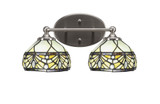 Capri 2 Light Art Glass Vanity Light 15.75 Inch Length by Toltec - 5912-81575