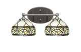 Capri 2 Light Art Glass Vanity Light 15.75 Inch Length by Toltec - 5912-81575