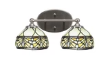 Capri 2 Light Art Glass Vanity Light 15.75 Inch Length by Toltec - 5912-81575