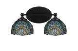 Capri 2 Light Art Glass Vanity Light 8 Inch Tall by Toltec - 5912-8155