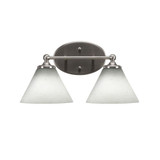 Capri 2 Light Muslin Glass Vanity Light 16 Inch Wide by Toltec - 5912-82516