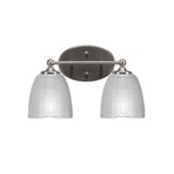 Capri 2 Light Ribbed Glass Vanity Light 13.75 Inch Length by Toltec - 5912-851375