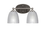 Capri 2 Light Ribbed Glass Vanity Light 13.75 Inch Length by Toltec - 5912-851375