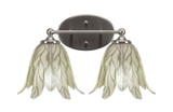 Capri 2 Light Leaf Glass Vanity Light 15.75 Inch Length by Toltec - 5912-9251575