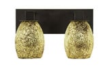 Apollo 2 Light Fusion Glass Vanity Light 13.25 Inch Length by Toltec - 582-1325-85-1325