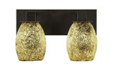 Apollo 2 Light Fusion Glass Vanity Light 13.25 Inch Length by Toltec - 582-1325-85-1325