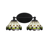 Capri 2 Light Art Glass Vanity Light 16.25 Inch Length by Toltec - 5912-8251625