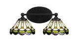 Capri 2 Light Art Glass Vanity Light 16.25 Inch Length by Toltec - 5912-8251625